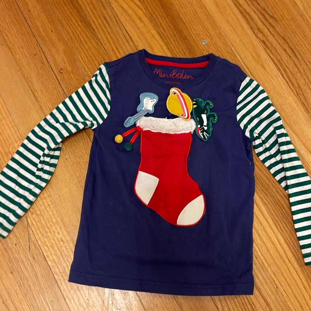 Mini Boden Boys holiday shirt size 5-6